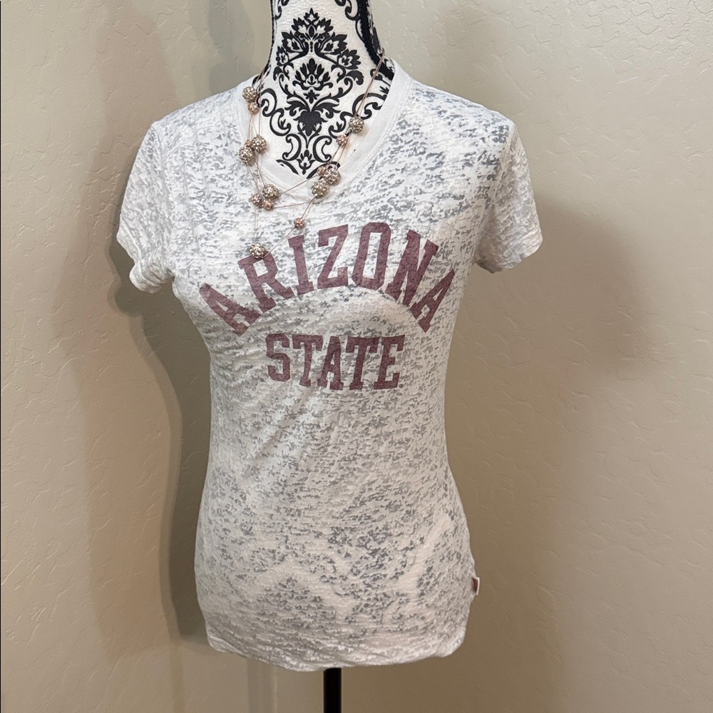 Soffe White Tee with Red and Blue Tag